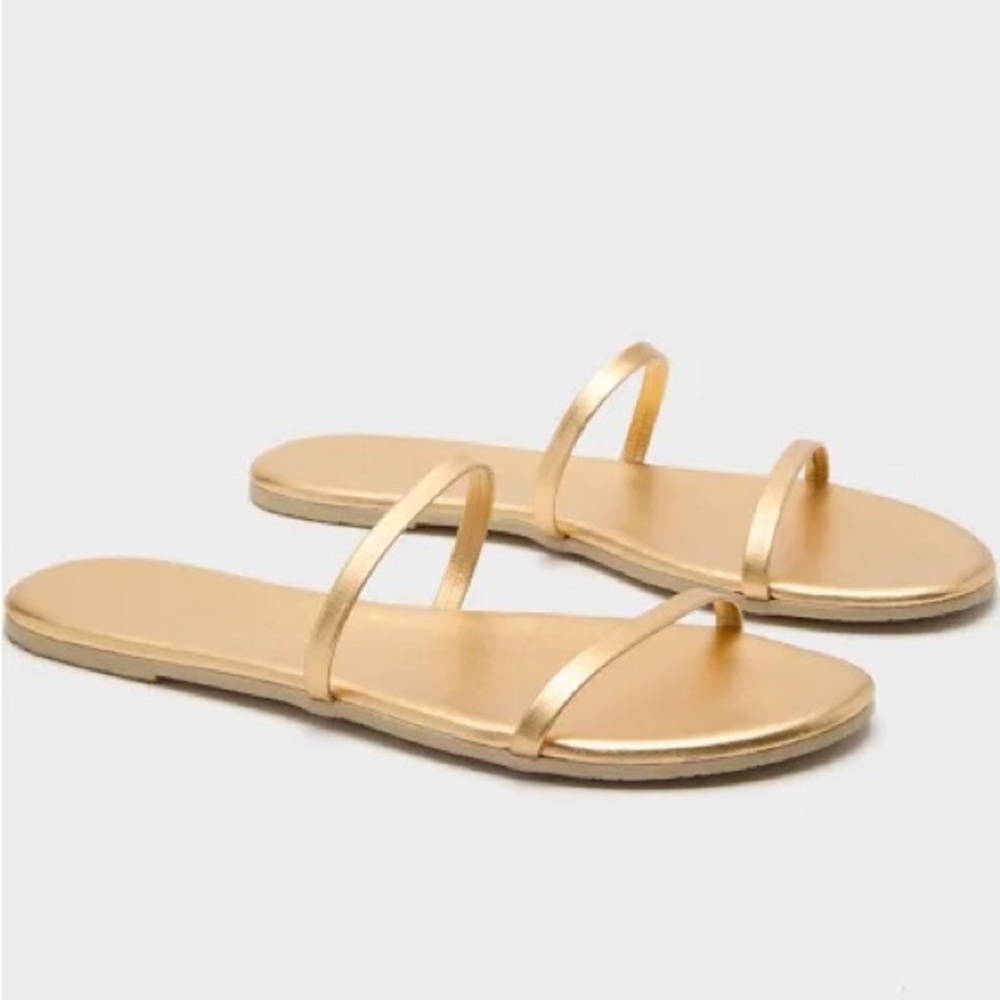 TKEES Gold Gemma Women's Sandals Size 7